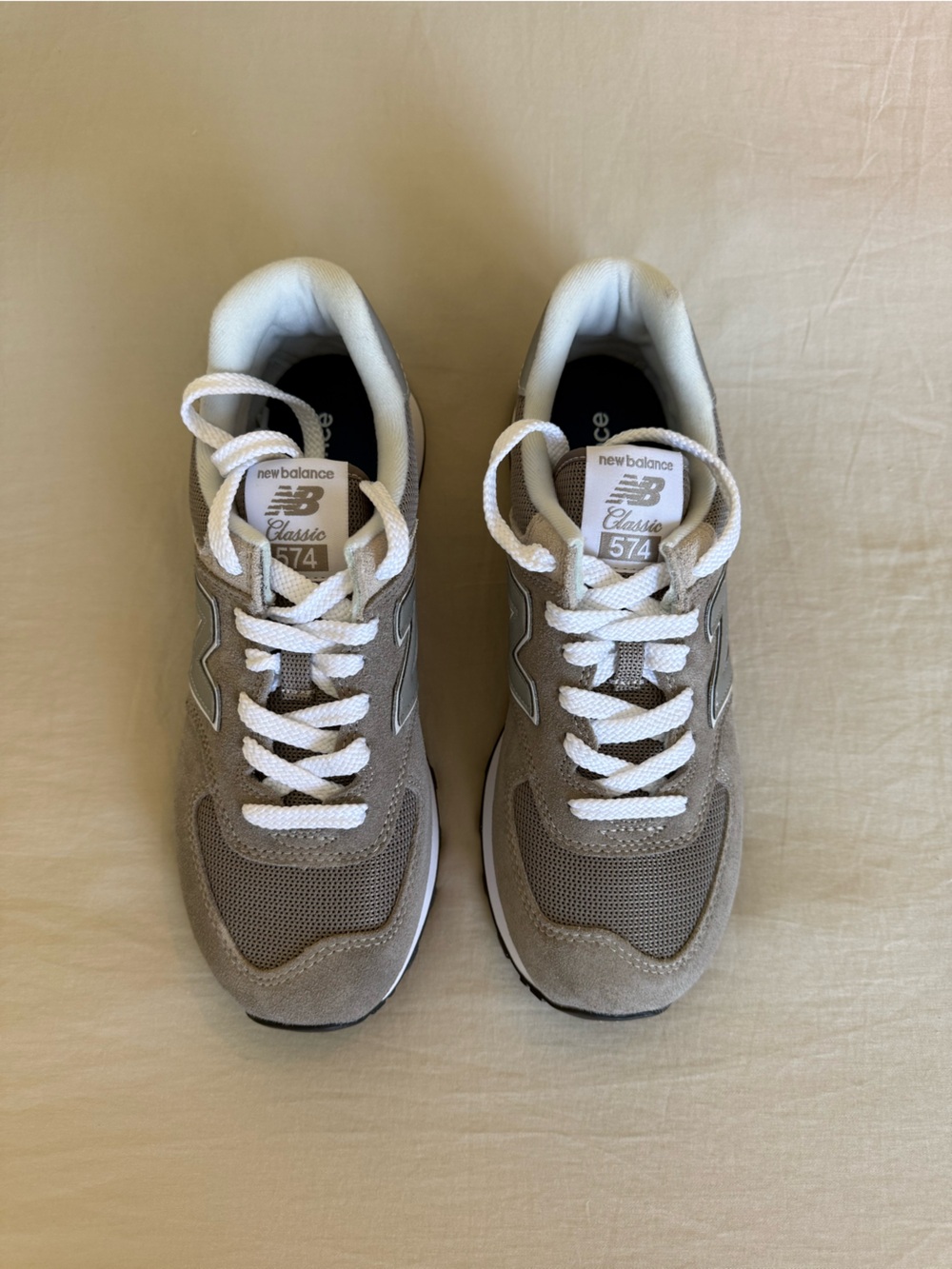 New Balance 574 Classic Gray Suede & Mesh Athletic Sneakers - Picture 2 of 3